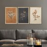 trio de quadros decorativos ramos