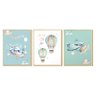 Conjunto com 3 Quadros Cor Azul Bebê para Quarto Conjunto com 3 Quadros Cor Azul Bebê para Quarto