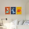 Kit 3 Quadros Decorativos Infantil Dinossauros Coloridos