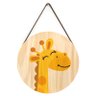Quadro de Madeira Pinus Infantil Safári Girafa
