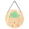 Quadro de Madeira Pinus Infantil Nuvem Chuva
