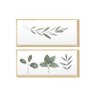 duplinha de quadros decorativos verde ramos natureza