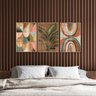 trio de quadros estilo boho chic geometrico para sala