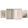 Kit 4 Quadros Decorativos Folhas Minimalista - Preta - Com Vidro