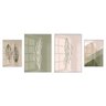 Kit 4 Quadros Decorativos Folhas Minimalista - Branca - Com Vidro
