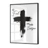 quadro decorativo religioso em vidro fiel cruz